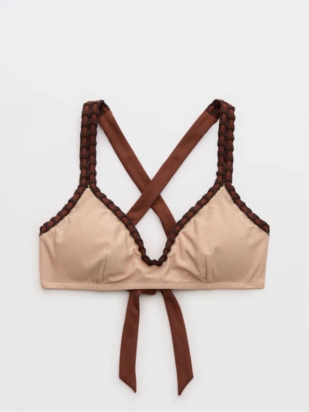 Aerie Crochet Skinny Strap Voop Bikini Top